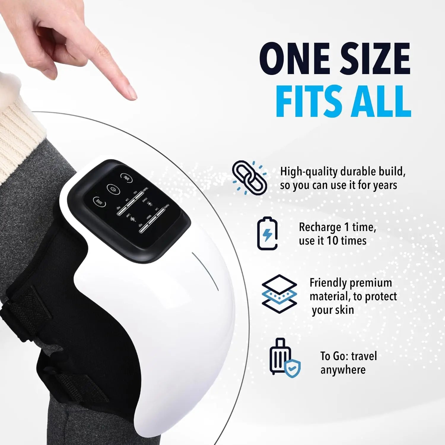 Knee Massager Smart Red Light and Massage Therapy for Swelling Stiff Joints Stretched Ligament and Muscles Injuries Gifts