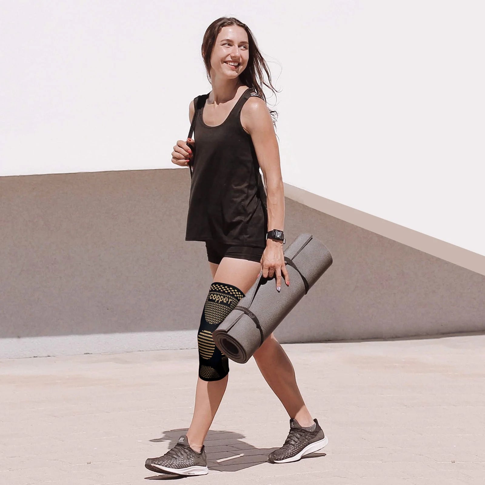 Copper Knee Brace Support for Men&Women Arthritis Knee Compression Sleeve for Pain Relief-L